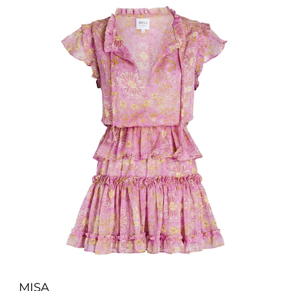 Misa Los Angeles Lilian Ruffled Chiffon Mini Dress - Picture 4 of 7